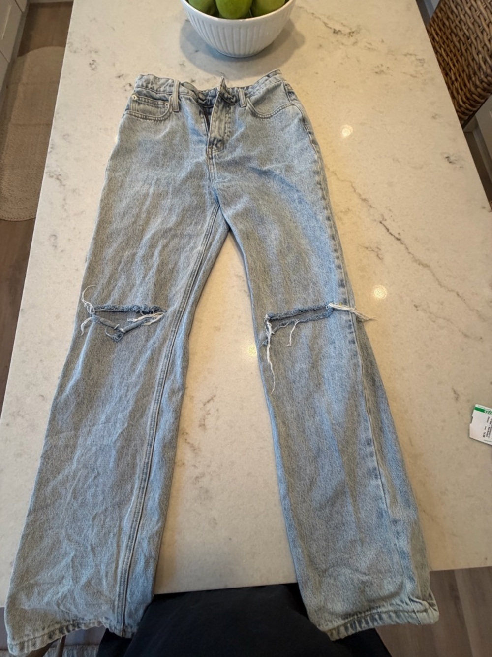 PRINCESS POLLY Light Blue Distressed High-Waist Women’s Jeans! 6 - Picture 4 of 8